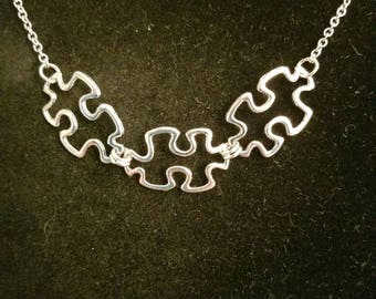 Silver Puzzle Piece Necklace