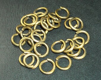 Jump rings 6mm antique bronze (brass) - 6mm jumprings destash supplies. De-61