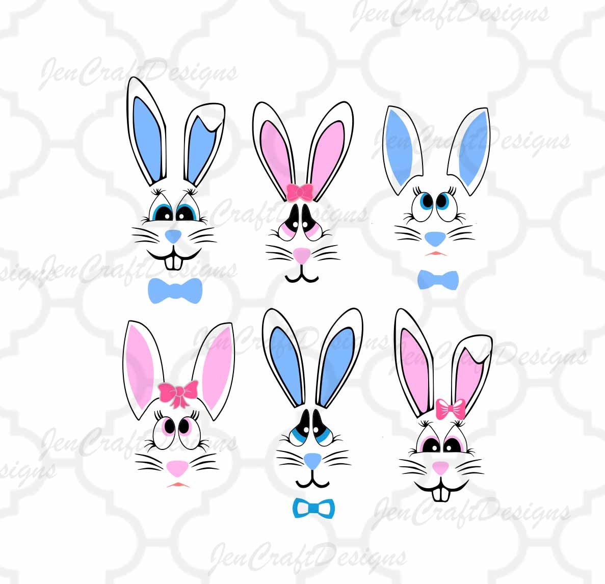 Bunny Face Svg Easter Bunny SVG lady & man face SVG Rabbit Svg