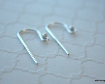 Sterling Silver Ear Wires , French Hook Earwires , Handmade Jewelry Supplies