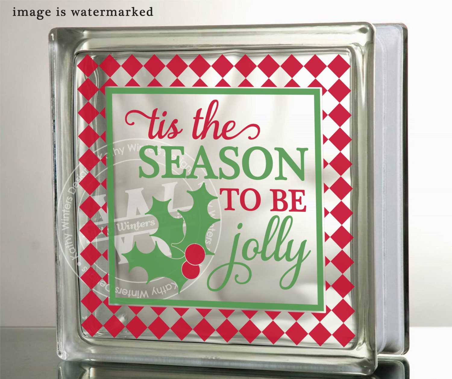 Vinyl Lettering Glass Block Decal To Be Jolly