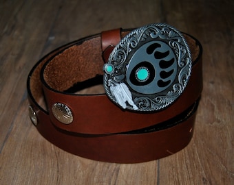 Leather belt handmade. belt