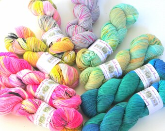 Fine Merino Sock Yarn speckle hand dye