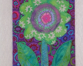 Flower Birthday Mom Friend Card -MADE TO ORDER- Friend Him Her Child Frame Gift Thank You Housewarming Room Decor Hello 4x6 Fabric Postcard