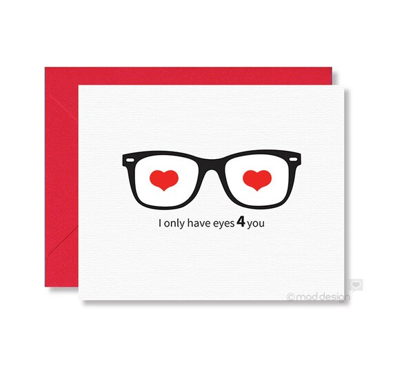 Love Card / Anniversary Card / Geek Glasses Card / Nerd Love
