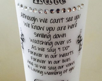 Personalised Wedding Memorial Candles Names of Loved Ones for Weddings