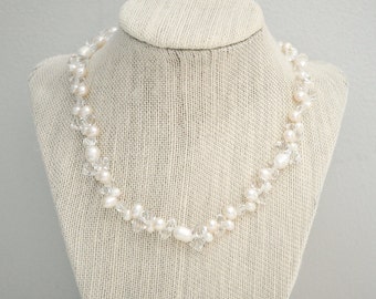 Freshwater Pearl Bridal Necklace, Pearl Necklace, Wedding Necklace, Freshwater Pearl Wedding Jewelry