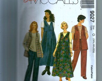 McCall's Half-Size Unlined Vest, Jumper, Top and Pull-On Pants Pattern 9027