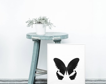 Butterfly printable - Monochrome decor - Minimalist home - Black and white wall art - Butterflies printable - Monochrome art prints