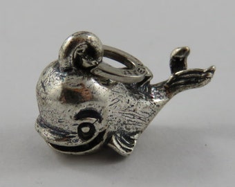 Smiling Whale Sterling Silver Vintage Charm For Bracelet