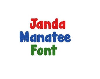 Janda Manatee Embroidery Font, comes in 3 sizes in 10 formats