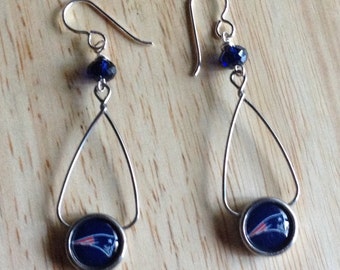 New England Patriots french loop earrings