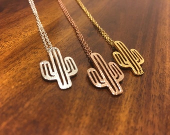Cactus Necklace - Cactus Pendant - Cactus Charm - Cactus Outline - Cactus Jewelry - Cactus - Cacti Jewelry - Texas Jewelry - Texas Necklace