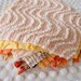 Vintage Chenille Fabric Quilt Squares - 15 - 6 inch squares, orange, gold & tan - 500-289