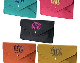 Monogrammed Envelope Clutch Crossbody Purse