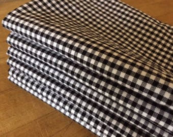 Black and White Gingham Cloth Napkins - Weddings, Parties, Everyday Meals by CHOW with ME