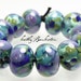 Blue Green Purple Lampwork Beads, Blue Frit Beads, Multi Color Blue Beads, Blue Lampwork, Frit Beads, Kathys Bead Shop, Spring Beads