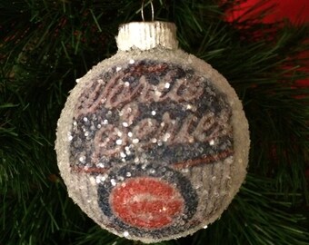 World Series 2016!! Chicago Cubs glass glitter ornament
