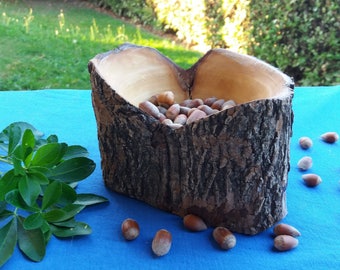 Ciotola d'acero con corteccia, Tornitura legno, Woodturning, Rustic Home Decor, Bowl, Homemade, Maple wood, Made in Italy, Turning, Bowls