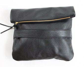 The Mary Foldover Clutch // Black