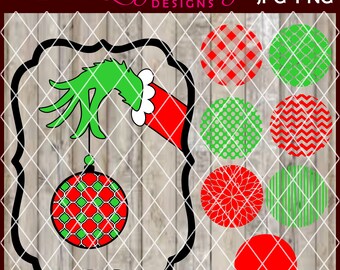 LC175 Monogram Ornament Frame Grinch Inspired Hand