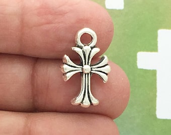 8 Silver Cross Charm Pendant SP1356