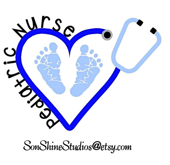 Download Pediatric Nurse Heart Stethoscope Monogram Decal