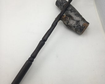 Hand Carved Ebonized Oak Wand