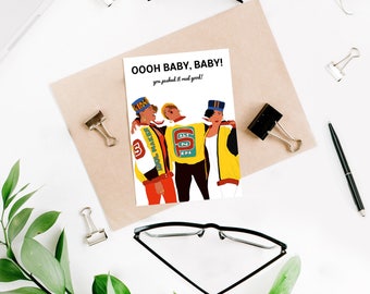 Salt-N-Pepa "Push It" Funny Baby Shower Card (New Baby Card, Pregnancy Card, Expecting Mom Card)