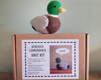 Beneduck Cumberquack mallard duck knit kit all you need to knit a cute duck knitting kit gift with free button badge! Benedict Cumberbatch