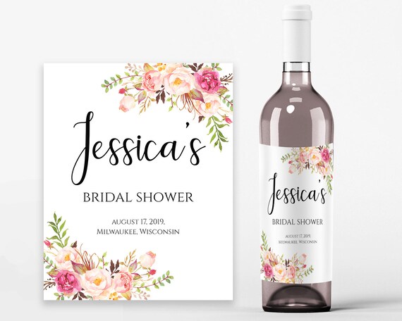 bridal shower wine labels bridal wine printable wine label