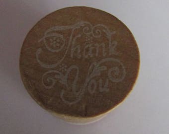 wooden, scrapbooking, card making, "thank you" stamp