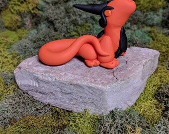 Polymer Clay Dragon- Handmade Dragon - Fantasy Sculpture - Clay Dragon - Dragon Figure - Miniature Dragon - Dragon Sculpture - Desk Buddy