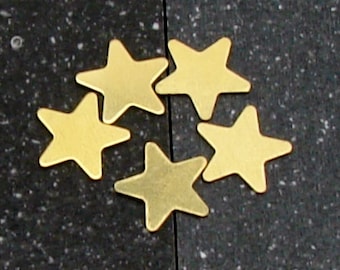 12mm Brass 5-Point Star 24 Gauge Pack of 5