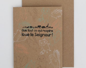 2014 Bible verse card - «The parade of animals» Psalms 150 : 6