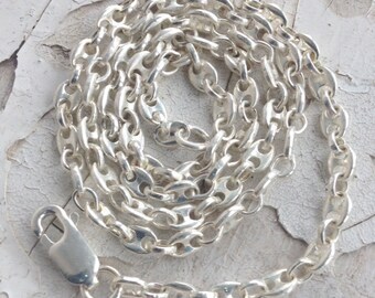 Sterling Silver Anchor Chain. Solid Sterling Silver Chain, Marine Link Chain, 925 Chain, Feminine Chain, Anchor, Female Sailor, UK FREEPOST