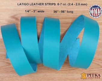 Red Leather Strips Designer Latigo Strips 6-7 oz 2.4 2.8