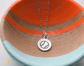 Baseball necklace | hand stamped necklace | birthday gift | layering necklace | gift for her | gift under 30 | softball necklace