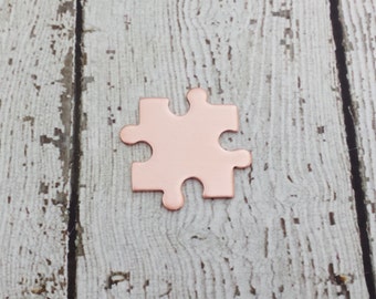 Copper Puzzle Piece Blank - 16 Gauge Copper Puzzle Blank - Interlocking Puzzle Piece