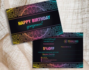 LLR kit,Custom Birthday Card, Madala, Chalkboard, LLR Marketing kit, Branding, Marketing for Consultant | MKBI_06