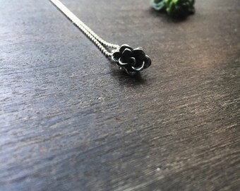 Sterling silver succulent necklace, succulent gift , succulent gift