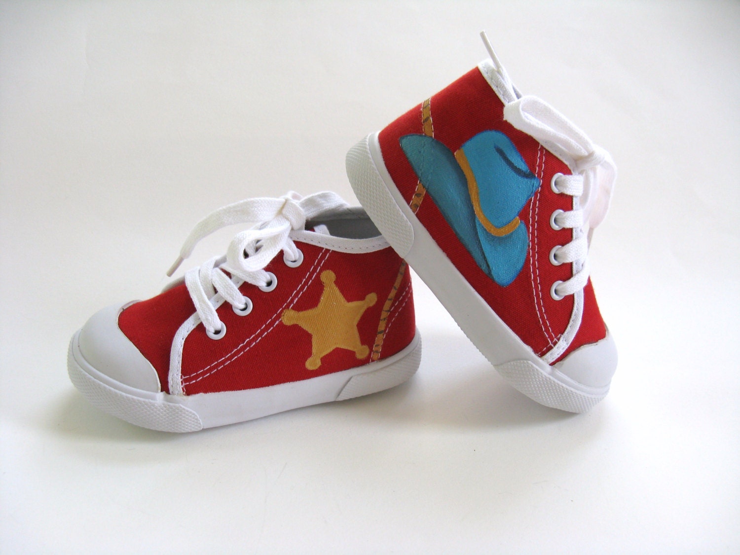 Cowboy Hat Shoes Red Hi Top Sneaker Western Theme Party