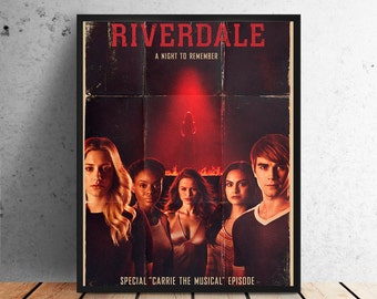 Riverdale print, riverdale poster, netflix series, props, minimalist art, home wall decor, pipe, archie tv show jughead jones high school
