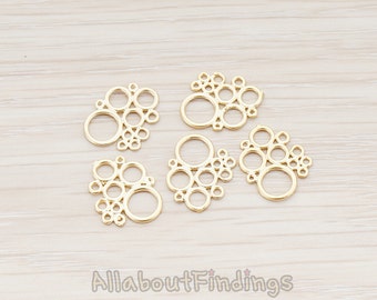 PDT490-MG // Matte Gold Plated Bubble Pendant, 2 Pc