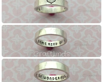 sterling silver ring,hand stamped, secret message ring, together forever, infinity, personlaised, your message, custom made