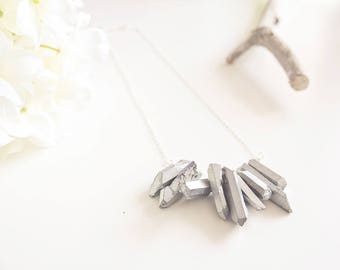 Necklace "Titanium" sterling silver and titanium