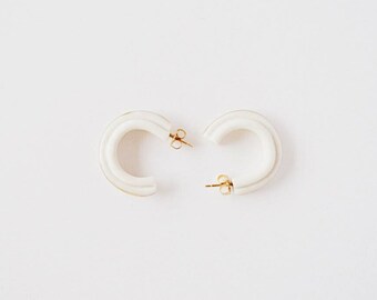 Porcelain Loop Hoop Earrings