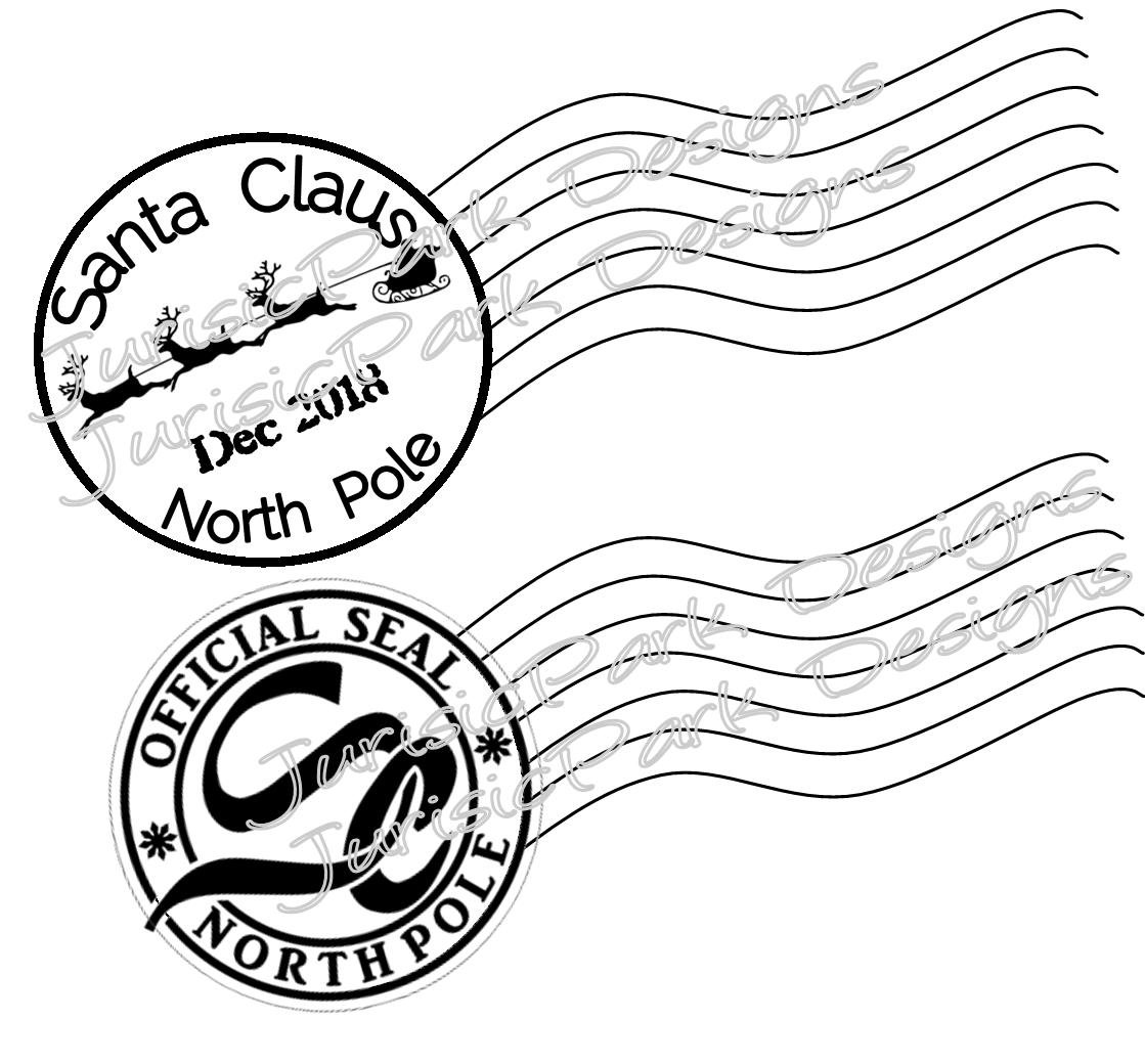 Christmas Santa 2018 stamp //North Pole Postage //png & jpeg