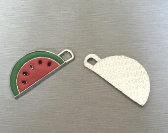 Watermelon: red and green enamel