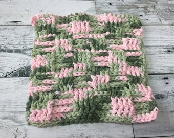Pink Camo Dishcloth - Crochet Dishcloth - Handmade Dishcloth - Kitchen Dishcloth - Cotton Dishcloth